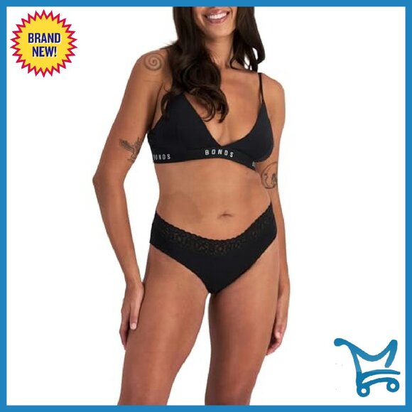 Women's Cheeky Panties 3-Pack, Lace Waistband, Cotton Blend, Low Rise - Picture 3 of 7